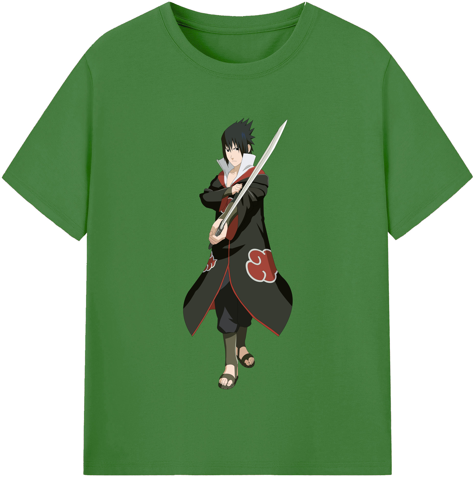 （画像用） NARUTO -ナルト- うちは サスケ Uchiha Sasuke レディースカジュアルプリントTシャツ（綿100％）